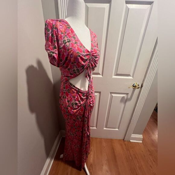 nwt misa Los Angeles Carlotta Ruched Maxi Dress women's cut out dress size md - Picture 8 of 11